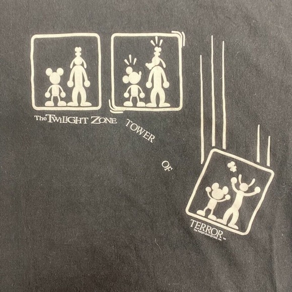 Disney Twilight Zone Tower Of Terror Tee Thrifted Vintage Style Size S - Picture 4 of 10